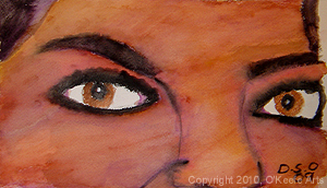 The Eyes of Dina, Watercolor on Paper, Danielle O'Keefe, August, 2009