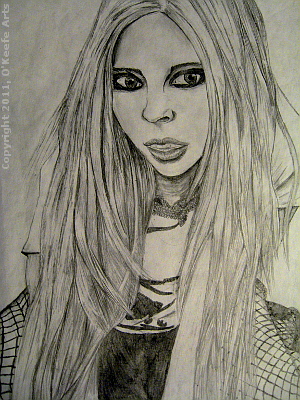 Year of Artistic Growth, Avril Lavigne, Graphite on Paper, Danielle O'Keefe, 2011