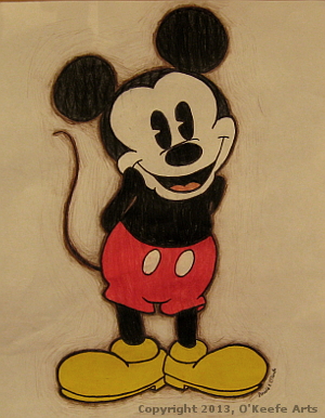 Danielle O'Keefe's Year of Portraits, Mickey Mouse, Colored Pencil on Paper, Danielle O'Keefe, 2013