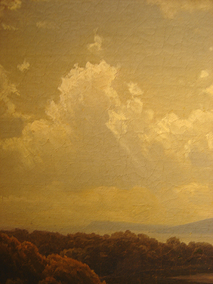 Hudson River School painting entitled 'Scene Near Fishkill Hudson River' by Paul Weber - Detail View #1