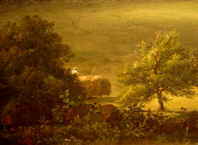 Hudson River School painting entitled 'West Rock, New Haven' by Frederic Edwin Church - Detail view #2