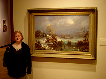 Hudson River School by New Britain Museum of American Art, 'Midwinter Moonlight' by Francois Gignoux