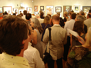 Annual Non-Member Painting and Sculpture Exhibition, guests viewing the award ceremony
