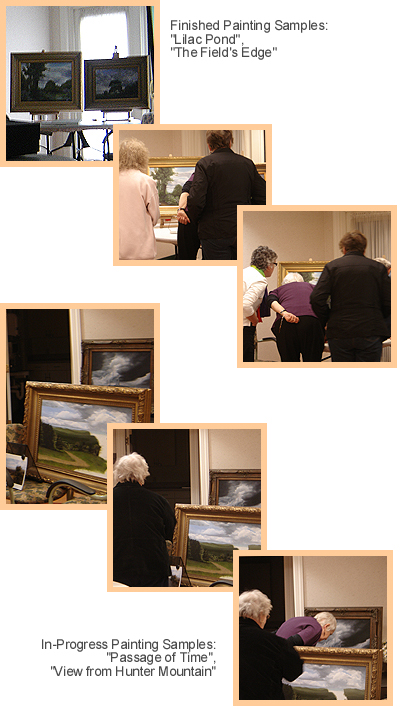 Landscape Oil Painting Presentation by John O'Keefe Jr., People viewing the landscape paintings