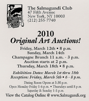 Spring Auctions by Salmagundi Club, Brochure back