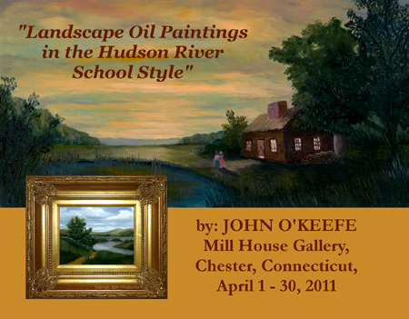 The Mill House Gallery, Landscape Oil Painting in the Hudson River School Style invitation - front