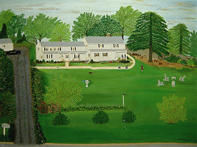 'Wallingford Connecticut Home', 18 x 24 inch (45.7 x 61.0 cm), Acrylic on Board, Art Teacher Ann Fucich, 1977