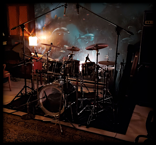 Drum Kit Improvements: Full Rack, Floating Mounts, Full Microphone Coverage, Two Snares, Sturdy Overhead Rolling Stands.