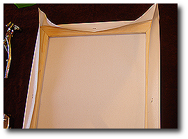 16 x 20 Canvas Stretching - Step 32 - Inspect that staple is fully seated in stretcher bar