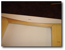 8 x 10 Canvas Stretching - Step 20 - First staple should be in the center of stretcher bar