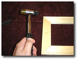 8 x 10 Canvas Stretching - Step 7 - Adjust with mallet if out-of-square