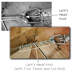 Hanging Hardware - Step 7 - Attach Hanging Wire to First D-Ring with Lark's Head Knot