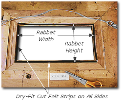 Tutorial for Rabbet Felt - Step 2 - Cut Fell Strips to Rabbet Lengths