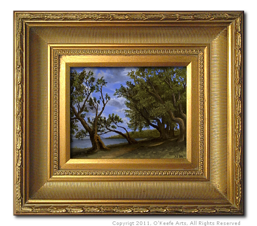 Old Olive Tree Path by John O'Keefe Jr., Framed