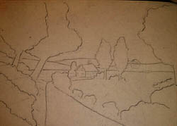 Peaceful Connecticut Valley in Autumn, Composition Sketch
