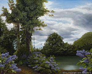 Preview Oil Painting 'Lilac Pond' by John O'Keefe Jr.