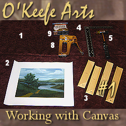 Tutorial for stretching Giclee on canvas onto 8x10 stretcher bars by John O'Keefe Jr.