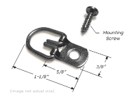 D-Ring Hanger: 1 Hole, 3/8" Wide Strap, Corrosion Resistant Plated Steel, Maximum Hanging Weight: 15 lbs, D-RING001 preview image