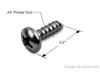Screw: #6x1/2", Phillips/Round Head, Wood Screw, SCREW002 preview image