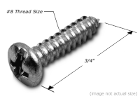 Screw: #8x3/4", Phillips/Pan Head, Wood Screw, SCREW006 preview image