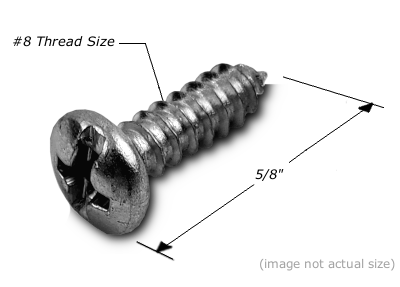 Screw: #8x5/8", Phillips/Pan Head, Sheet Metal Screw, SCREW005
